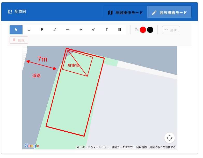 配置図地図の画面